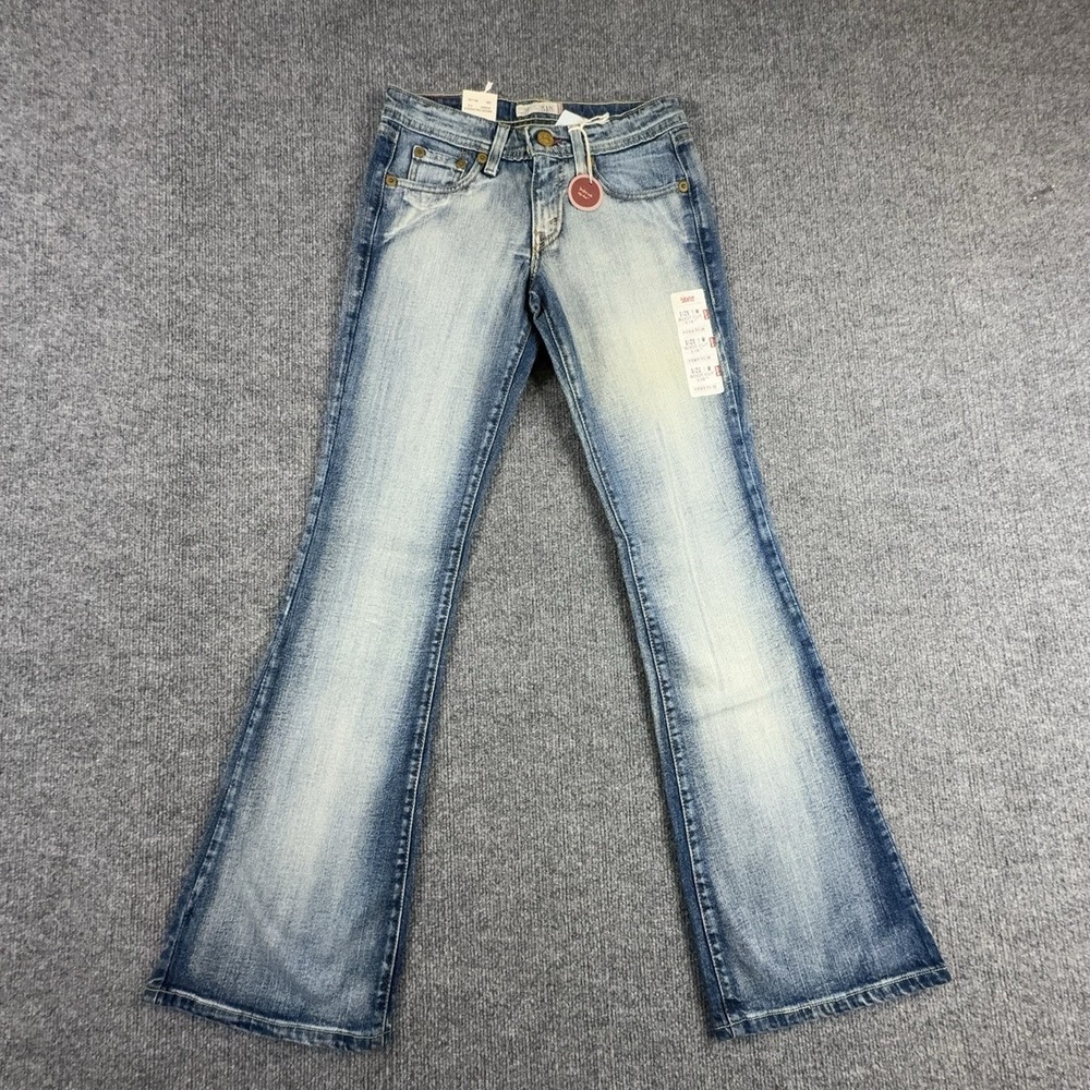Y2K Levi's 518 Superlow Boot Cut Jeans Juniors 1 Light Wash Low Rise Stretch